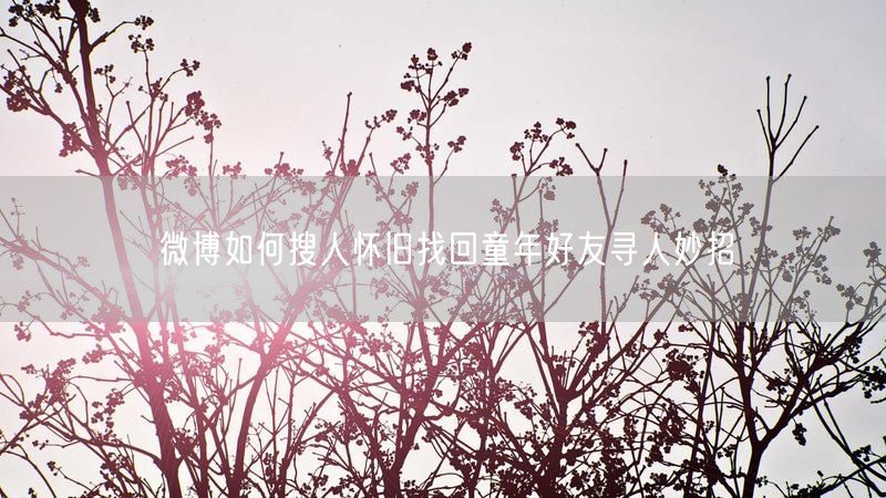 微博如何搜人怀旧找回童年好友寻人妙招