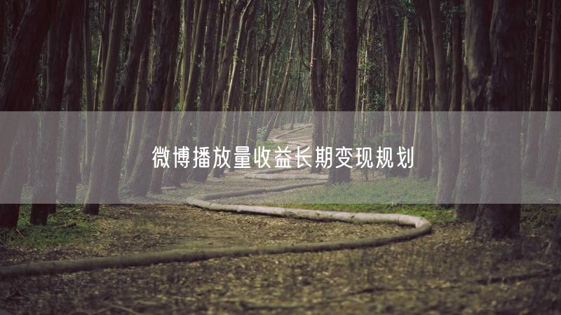 微博播放量收益长期变现规划