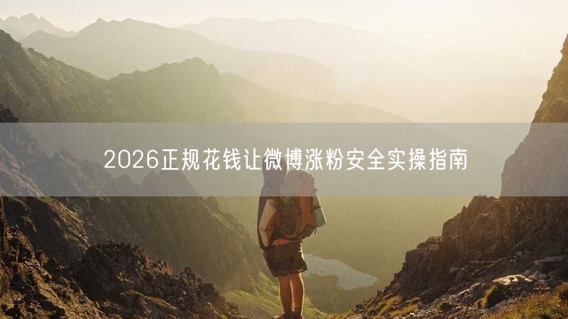 2026正规花钱让微博涨粉安全实操指南
