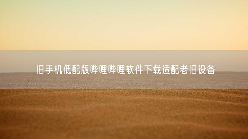 旧手机低配版哔哩哔哩软件下载适配老旧设备