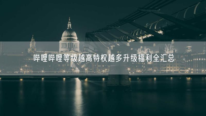 哔哩哔哩等级越高特权越多升级福利全汇总
